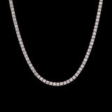 14K White Gold 7.14ctw Diamond Line Necklace, 18 Inches
