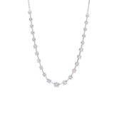 14K White Gold Graduated Diamond Necklace, 17 Inches.