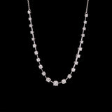 14K White Gold Graduated Diamond Necklace, 17 Inches.