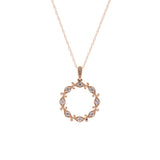 14K Yellow Gold Diamond Wreath Pendant With 18 Inch Chain