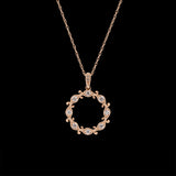 14K Yellow Gold Diamond Wreath Pendant With 18 Inch Chain