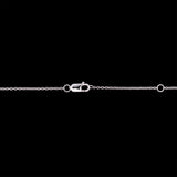 14K White Gold Five Bezel Set Diamond Station Necklace, 18 Inches