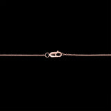 14K Rose Gold Seven Diamond Station Necklace, 18 Inches.