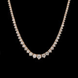 14K Yellow Gold Graduated 5.36ctw Diamond Line Necklace