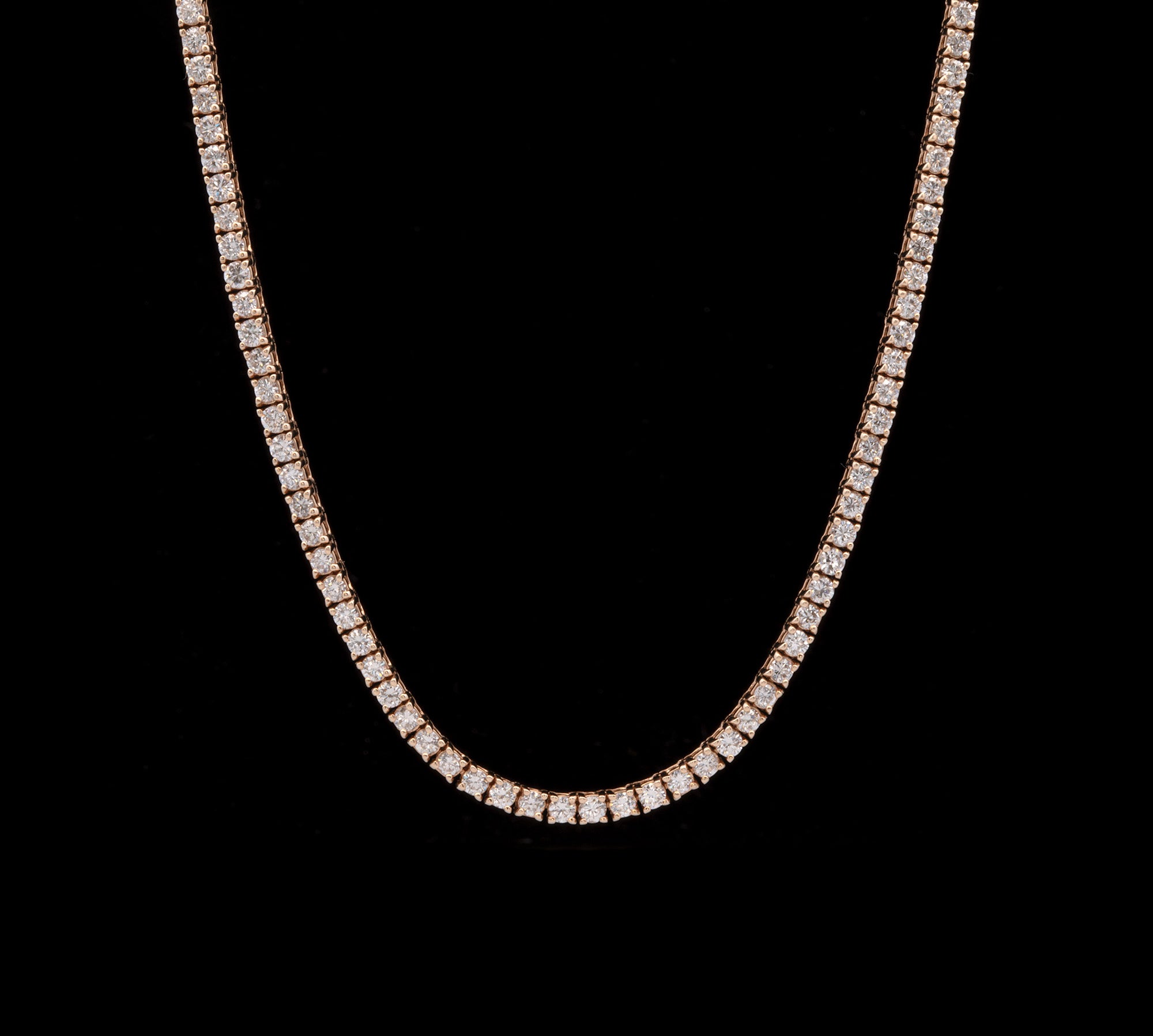14K Yellow Gold 6.17ctw Diamond Line Necklace