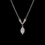 Platinum Marquise And Tapered Baguette Diamond Necklace, 15.5 Inches