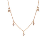 14K Yellow Gold Nine Station Diamond Dangle Necklace