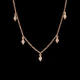 14K Yellow Gold Nine Station Diamond Dangle Necklace