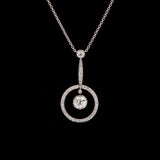 Platinum Edwardian Rose Cut Diamond Drop Necklace, 18 Inches