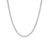 14K White Gold Three Prong 7.09ctw Diamond Line Necklace, 18 Inches