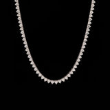 14K White Gold Three Prong 7.09ctw Diamond Line Necklace, 18 Inches