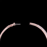 14K Rose Gold Three Row 3.08ctw Pave Diamond Bangle Bracelet