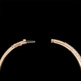 14K Yellow Gold Three Row 3.01ctw Pave Diamond Bangle Bracelet
