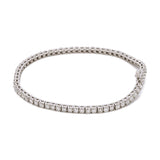 White Gold 4.00ctw Round Diamond Line Bracelet, 7 Inches