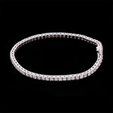 White Gold 4.00ctw Round Diamond Line Bracelet, 7 Inches