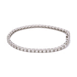 18K White Gold 7.35ctw Emerald Cut Diamond Line Bracelet