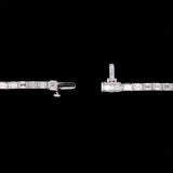 18K White Gold 7.35ctw Emerald Cut Diamond Line Bracelet