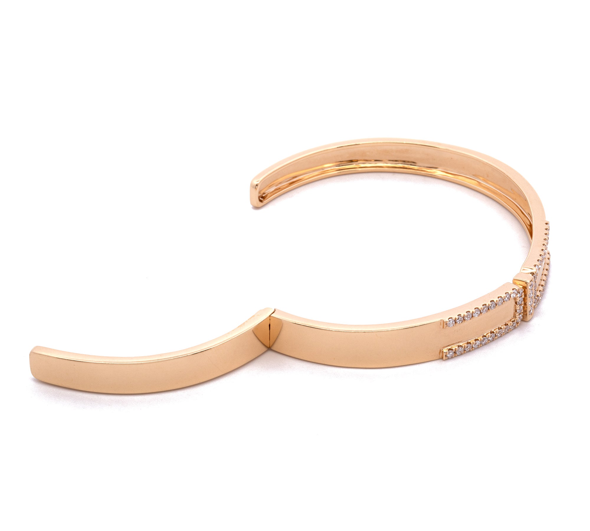 18K Yellow Gold Diamond Bangle Bracelet