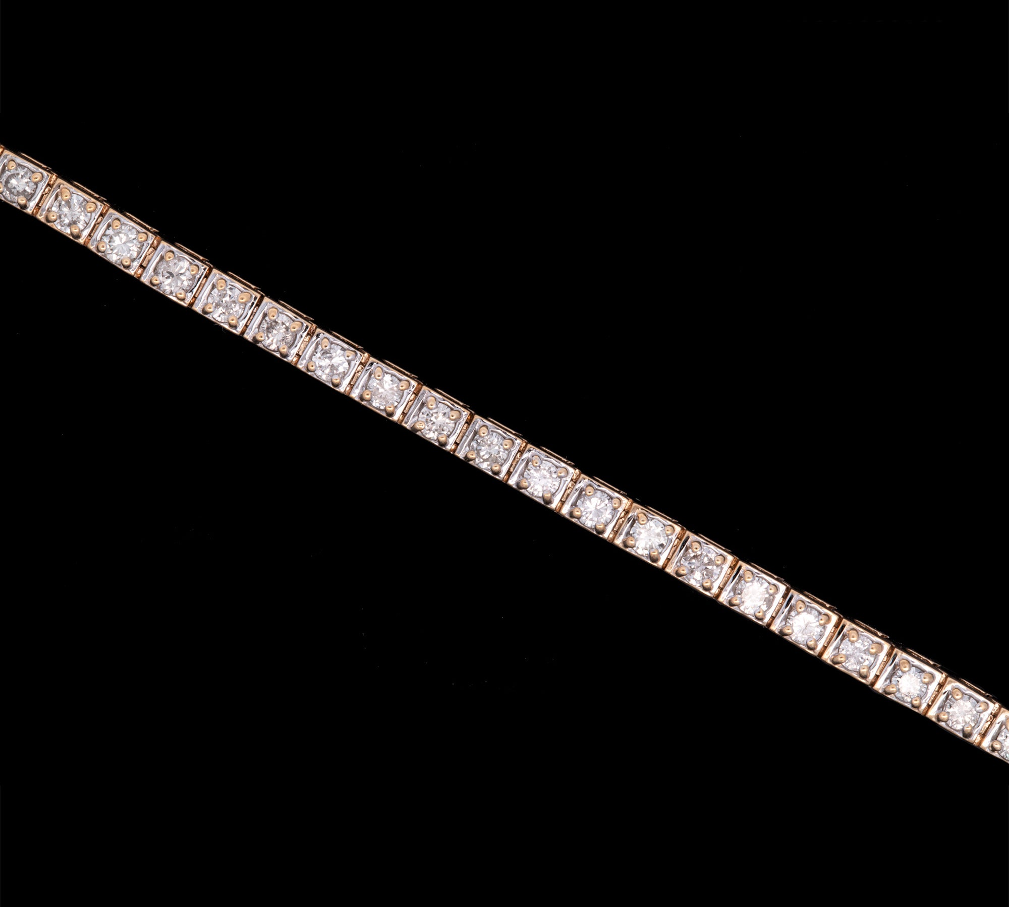 14K Yellow Gold 2.20ctw Diamond Tennis Bracelet