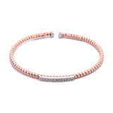 18K Rose And White Gold Diamond Cuff Bracelet