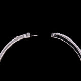 14K White Gold Diamond Bangle Bracelet With Beaded Edge