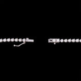 14K White Gold Three Prong 3.00ctw Diamond Line Bracelet, 7 Inches