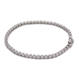 14K White Gold Three Prong 4.00ctw Diamond Line Bracelet, 7 Inches