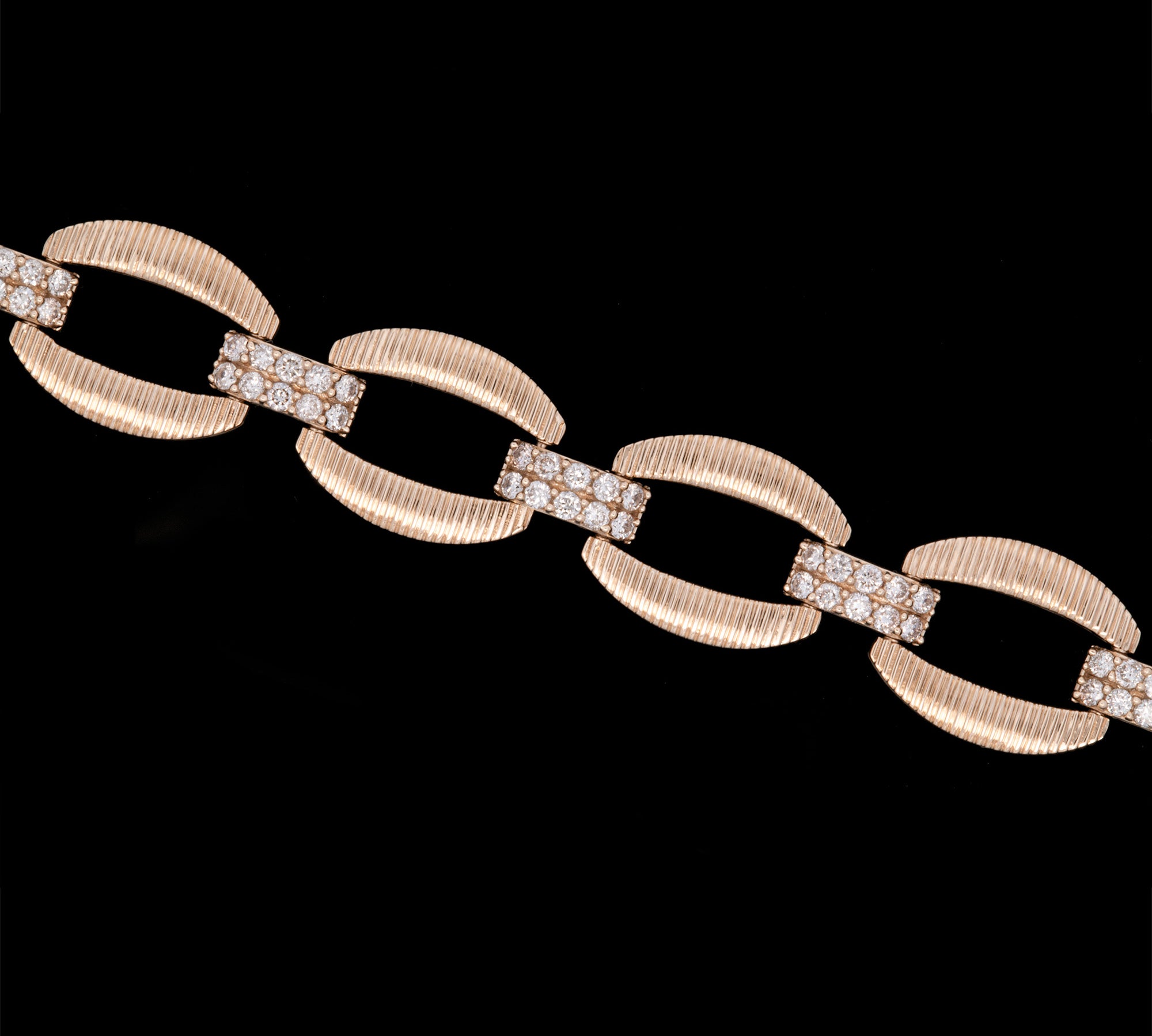 14K Yellow Gold Diamond Link Bracelet
