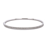 14K White Gold 0.92ctw Diamond Bangle Bracelet
