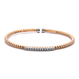 18K Yellow And White Flexible Bangle Bracelet With Diamond
