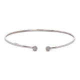 14K White Gold Bangle Bracelet With Diamond Accents