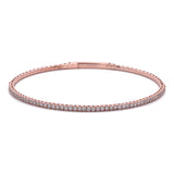 14K Rose Gold Flexible Diamond Bangle Bracelet