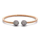 18K Yellow And White Gold Diamond Bangle Bracelet.