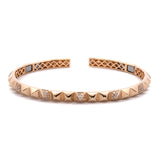 18K Yellow Gold Diamond Cuff Bangle Bracelet