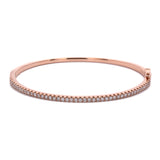 18K Rose Gold Diamond Hinged Bangle Bracelet