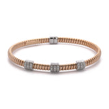 18K Yellow Gold Two-Tone Tubogas Diamond Station Bracelet