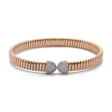 18K Yellow And White Gold Two-Tone Tubogas Diamond Flex Bange Bracelet