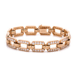 18K Yellow Gold Open Link Diamond Bracelet