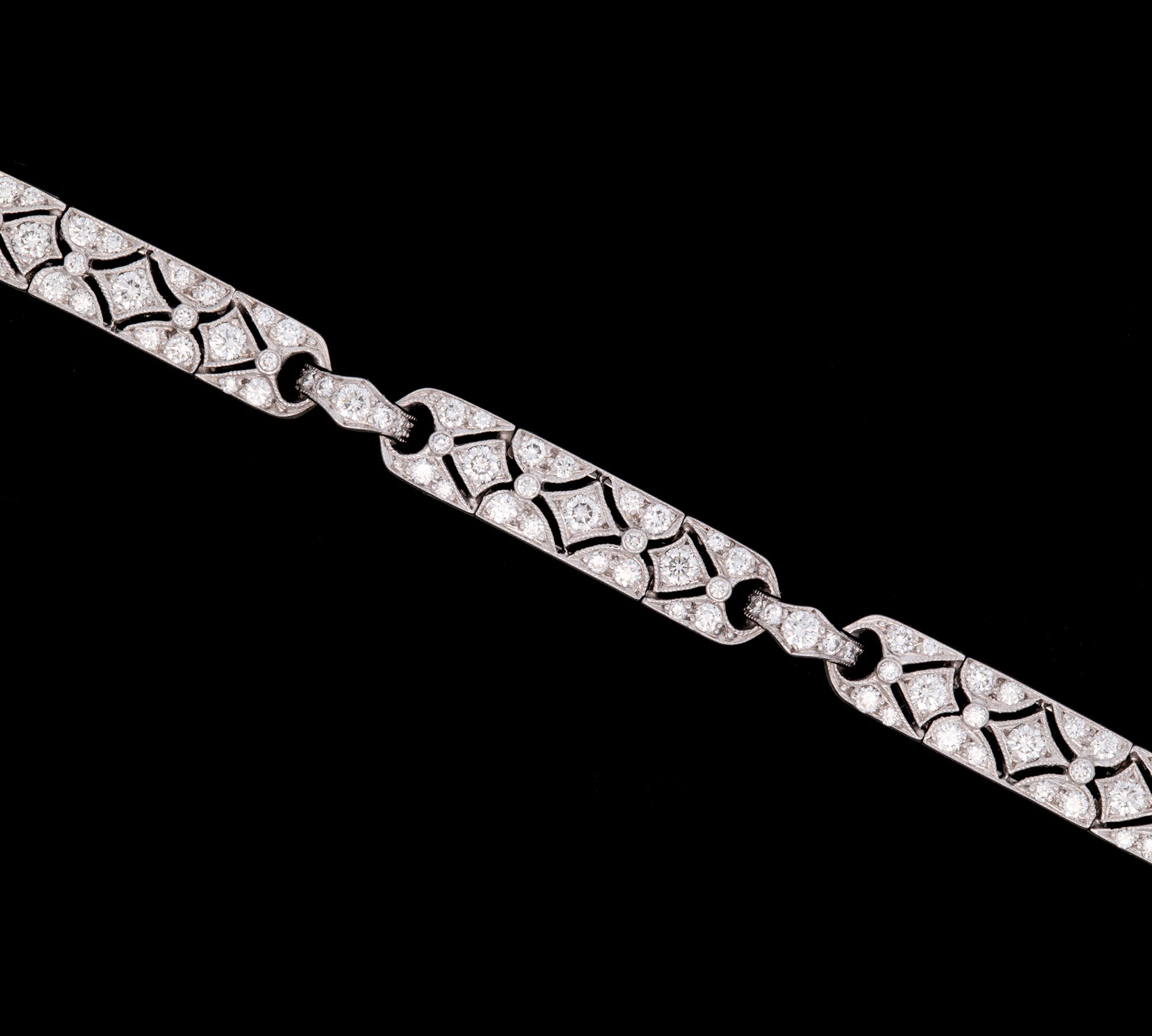 Platinum "Tiffany & Co." Diamond Open Work Bracelet, 7 Inches