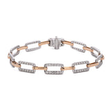 14K White And Yellow Gold Diamond Link Bracelet