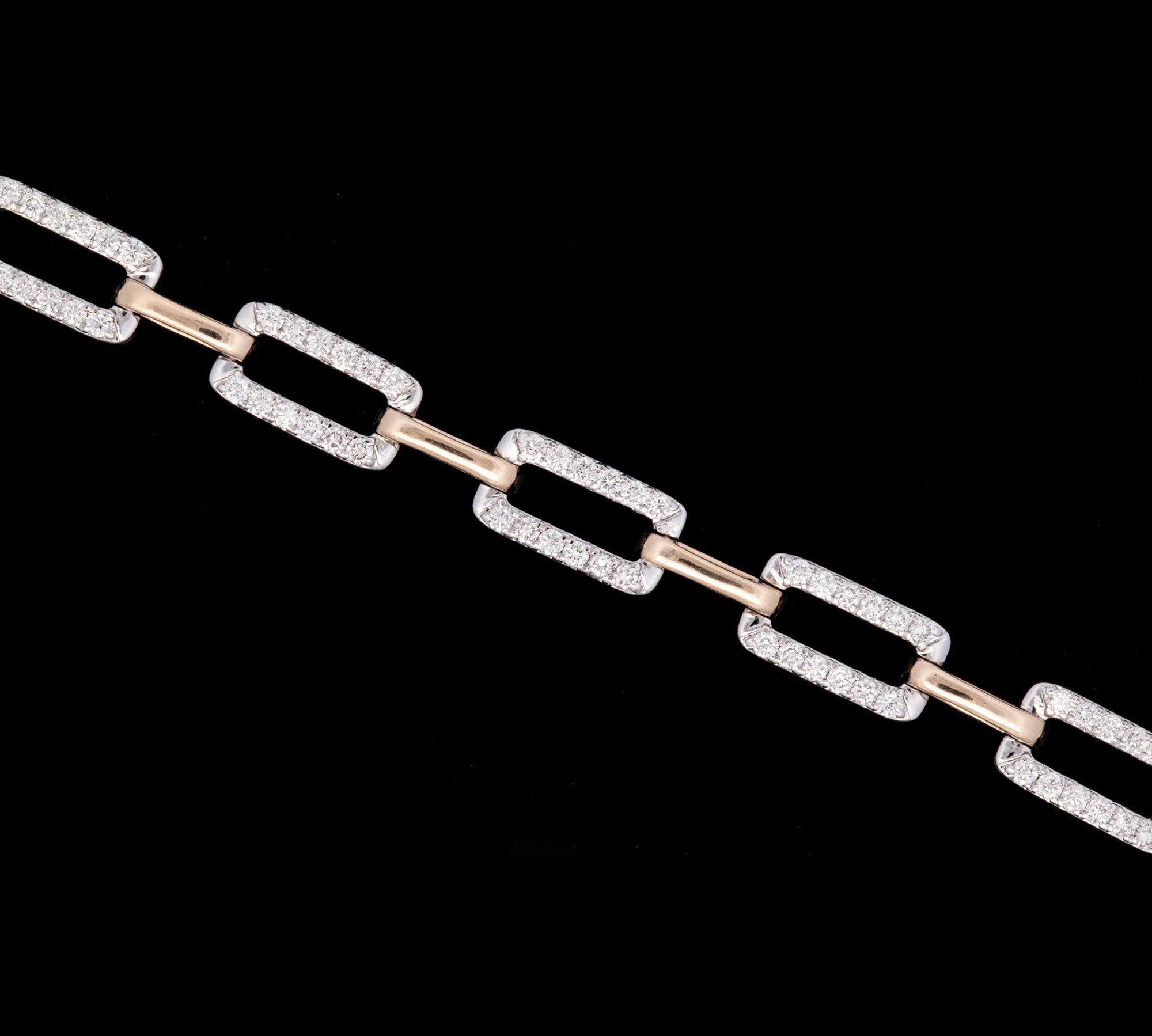 14K White And Yellow Gold Diamond Link Bracelet
