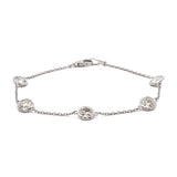 18K White Gold Five Station2.65ctw&nbsp; Diamond Bracelet