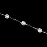 18K White Gold Five Station2.65ctw&nbsp; Diamond Bracelet