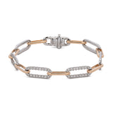 14K White And Yellow Gold 2.15ctw Diamond Paperclip Link Bracelet