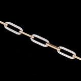 14K White And Yellow Gold 2.15ctw Diamond Paperclip Link Bracelet