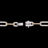 14K White And Yellow Gold 2.15ctw Diamond Paperclip Link Bracelet