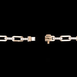 14K Yellow And White Gold Pave Diamond Paperclip Link Bracelet