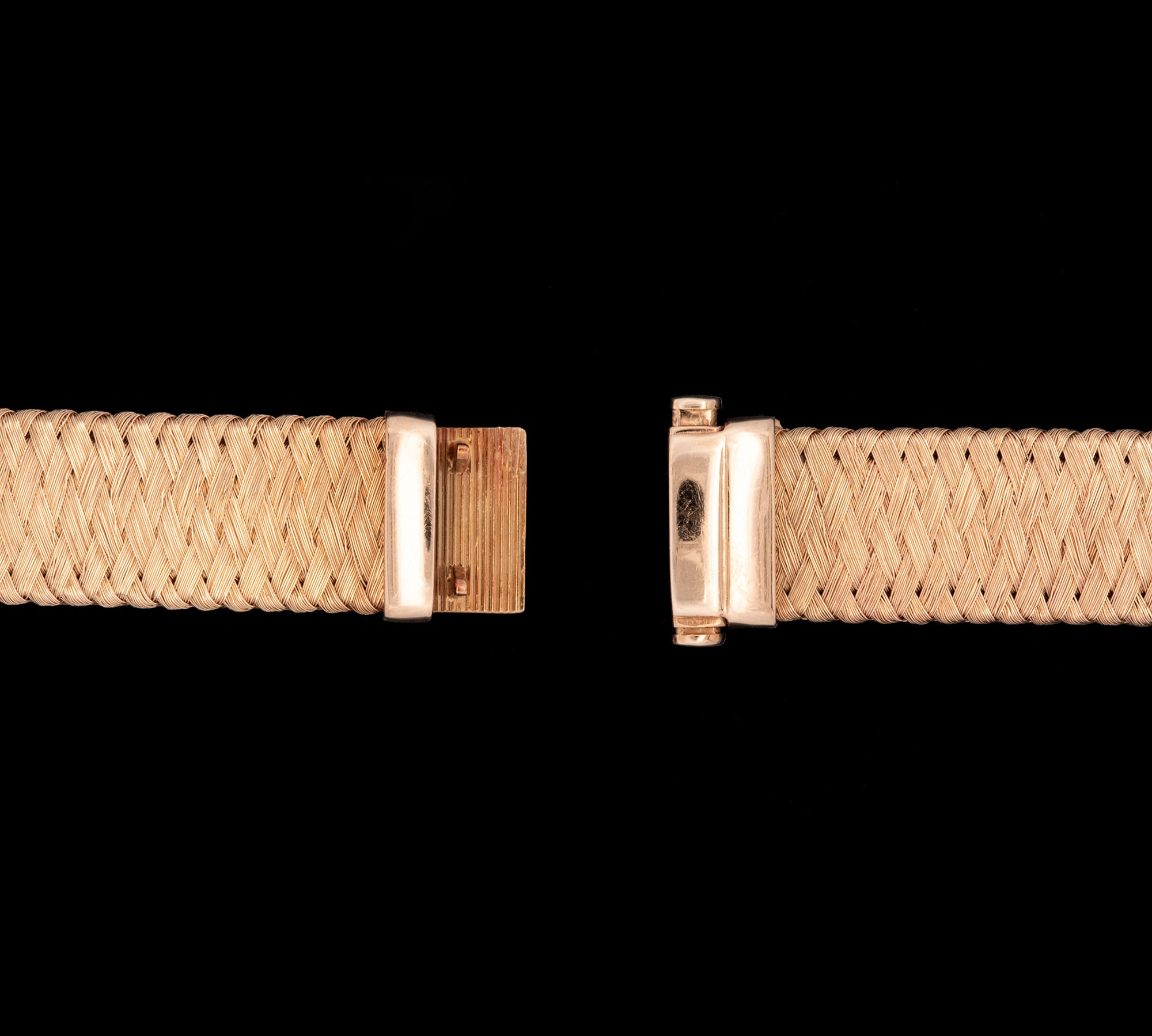18K Yellow Gold Roberto Coin Silk Weave Diamond Bracelet
