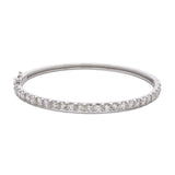 14K White Gold 4.25ctw Diamond Hinged Bangle Bracelet