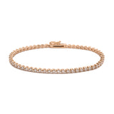 14K Yellow Gold Three Prong 2.56ctw Diamond Line Bracelet, 7 Inches